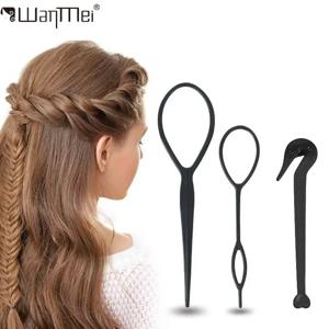 2 in 1 헤어 루프 브레이딩 도구 세트 프렌치 더치 브레이드 메이커 1개 고무줄 제거기 커터 DIY 헤어 스타일링 도구 키트 여성용