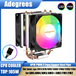 X99 RGB CPU 공랭식 쿨러 3PIN/4PIN PC 프로세서 라디에이터 (인텔 LGA 1151 1155 1200 X99 1700 2011 AM5 AM3 AM4용)