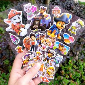 12 시트 Paw Patrol 버블 스티커 귀여운 만화 순찰대 애니메이션 피규어 라이더 마샬 스카이 3D 스티커 어린이 생일 파티 용품