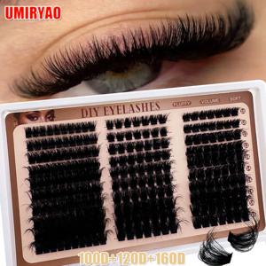 60D+80D+100D/120D+160D+200D+300D D컬 DIY 홈메이드 속눈썹 클러스터, 속눈썹 클러스터, 개별 속눈썹 인조 속눈썹