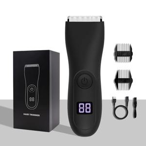남성용 전기 바디 헤어 트리머 방수 음모/사타구니 면도기 충전식 그루머 클리퍼 음모 및 겨드랑이 전신 면도용