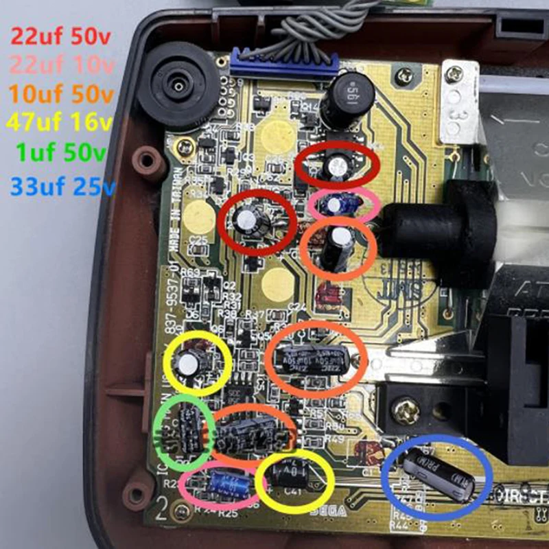 Sega Gamegear Gg 마더보드 커패시터 수리 교체용 커패시터