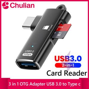 고속 3 in 1 USB 3.0 타입 C to TF 카드 리더 어댑터 메모리 카드 OTG 리더 (아이폰 15/16, 화웨이, PC, 노트북용)