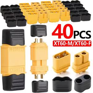 1-20쌍 XT60 커넥터 남성 여성용 불릿 커넥터 플러그 금도금 XT60H 불릿 어댑터 RC 리포 배터리 자동차 보트용