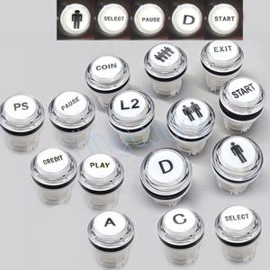33mm 5V 12V 조명 푸시 버튼 아케이드 게임 키트 DIY 코인 시작 선택 일시정지 종료 PS 스윙 자판기 크레인 머신용