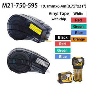멀티컬러 M21-750-595 19.1mm X 6.4m (0.75' X 21') 자체 접착식 비닐 라벨, 칩 포함 BRADY BMP21 PLUS M210 프린터 호환