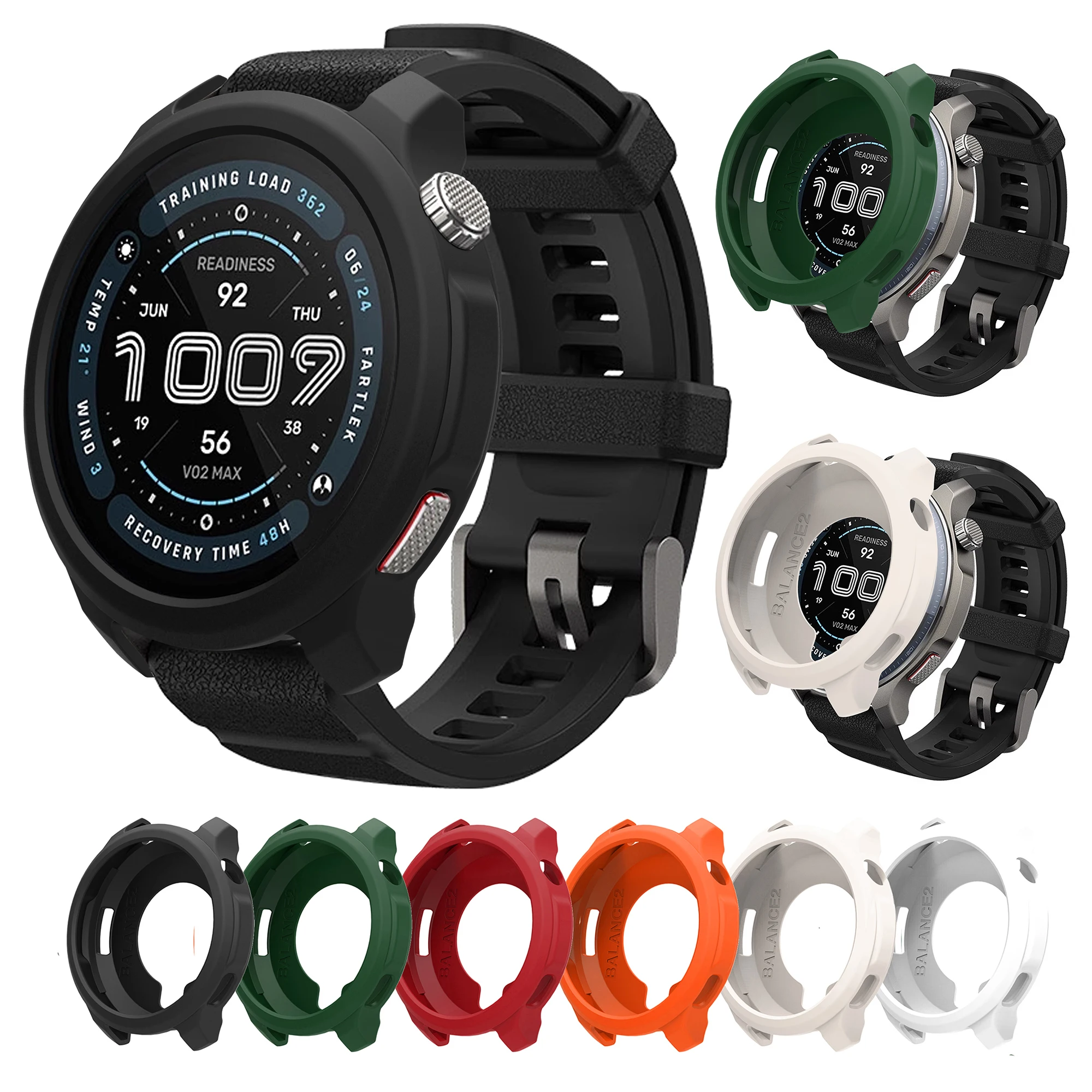 Huami Amazfit Balance 2 용 실리콘 보호 케이스 소프트 프로텍터 쉘 프레임 범퍼 커버 액세서리