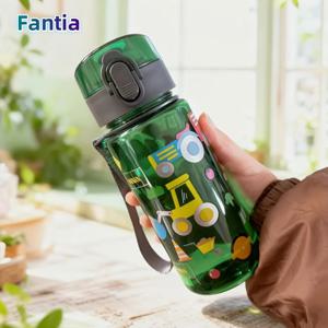 400ml 만화 패턴 플라스틱 컵 물병 휴대용 귀여운 빨대컵 누수 방지 음료컵