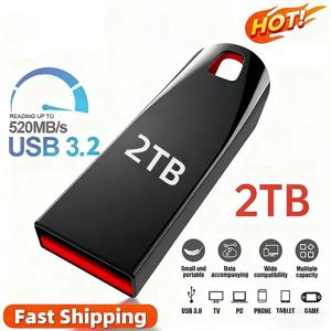 2TB 고속 3.2 USB 플래시 드라이브 1TB 펜 드라이브 512GB 방수 메모리아 USB 스틱 펜드라이브 플래시 디스크 아이폰 스마트폰용