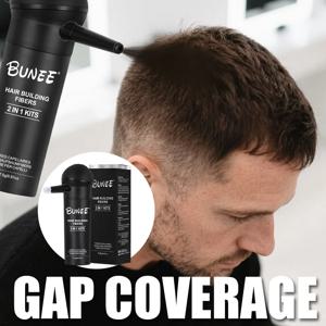 BUNEE 프레스핏 헤어 파이버 파우더 27.5g – 스프레이 노즐, 떨어지지 않음, 깔끔함, 눈에 띄지 않는 볼륨업, 24시간 지속
