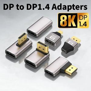 금도금 처리된 90도 DP1.4 어댑터, 8K@60Hz 4K@144Hz HDR 비디오 지원, 플러그 앤 플레이 DP 연장기(PC 게임 모니터용)