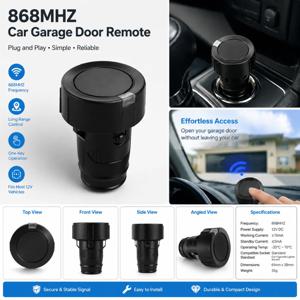 호르만 HSZ1 868 BS 핸드헬드 송신기 차량용 시가 라이터 클론 HSE4 868 BS 868MHZ 바이시큐어 차고 리모컨