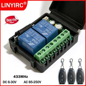 DC 9V 12V 24V AC 85-250V 2CH 릴레이 모듈 수신기 EV1527 무선 원격 제어 스위치 433MHz (대문 조명, LED 조명, 팬 모터용)