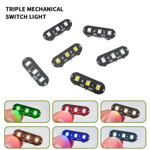 1Pcs 미니 고휘도 3 헤드 스위치 제어 LED 램프 DIY 모델 만들기 장난감 조명 재료 디오라마 키트 배터리 포함