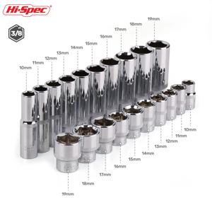 하이-스펙 3/8인치 딥 롱 소켓 세트 CRV 10-19mm 딥 소켓 어댑터 (토크 렌치, 소켓 렌치, 스패너, 수리용 수공구)