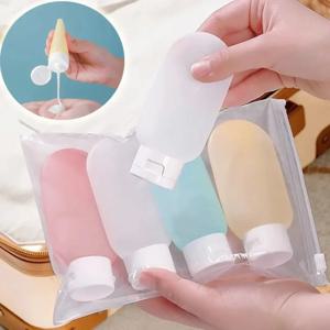 4개 세트 리필 가능한 병 60ml 부드러운 로션 용기 스퀴즈 튜브 빈 병 휴대용 여행용 샴푸 병