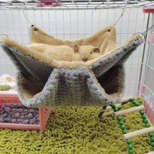 단색 겨울용 애완동물 해먹 이중층 두꺼운 플러시 햄스터 해먹 친칠라 기니피그 페럿 수면 가방 햄스터 케이지