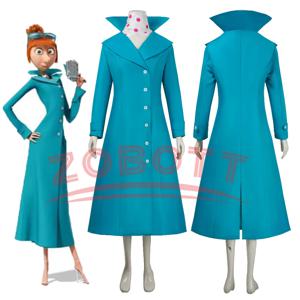 2PCS 루시 와일드 코스프레 애니메이션 의상 그루 아내 루시 롱 유니폼 드레스업 스카프 슈트 할로윈 파티 무대 의상