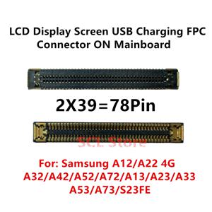 (10-50개) 삼성 A12/A22 4G/A32/A42/A52/A72/A13/A23/A33/A53/A73/S23FE용 LCD 디스플레이 화면 USB 충전 FPC 커넥터