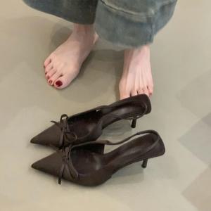 디자이너 명품 여름 하이힐 여성 샌들 패션 나비 매듭 싱백 펌프스 우아한 스트리퍼 파티 여성 샌들