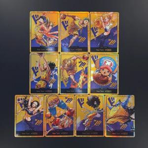 원피스 TCG OPCG 영어판 DON 카드 3D 텍스처드 밀짚모자 승무원 X 레이커스 루피 조로 나미 쵸파 로빈 애니메이션 수집 카드