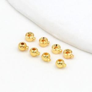 2.5mm 3.2mm 10/20개 18K 금도금 크림프 비즈 엔드 캡(크림프) 쥬얼리 제작 용품 DIY 팔찌 액세서리
