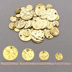 10개 6/8/10/12mm 스테인레스 스틸 라운드 해머드 참 펜던트, 쥬얼리 제작 DIY 귀걸이, 목걸이 용품 부품