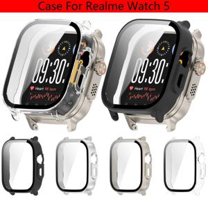Realme Watch 5 용 하드 PC + 강화 유리 케이스 Realme Watch 5 화면 보호기 액세서리 용 범퍼 풀 커버 보호 쉘