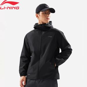 Li-Ning 남성용 트레이닝 스포츠 윈드브레이커 LN 방수 폴리에스테르 레귤러 핏 LiNing 클래식 피트니스 후드 재킷 AFDW079