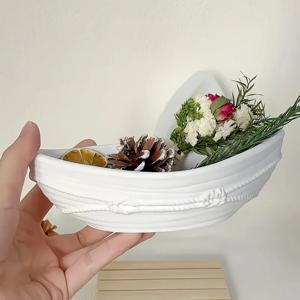 로프 매듭 보트, 거울, 석고 및 콘크리트 실리콘 몰드, 화분 제작용 수지 주조 몰드 1개