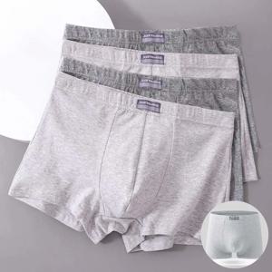 4Pcs 남성용 속옷 통기성 면 남성용 팬티 3D 커팅 U 파우치 디자인 복서 남성 소프트 터치 남성 속옷