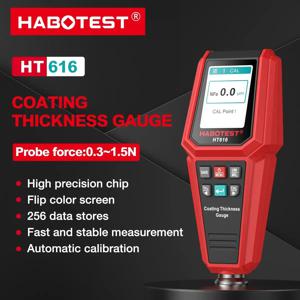 HABOTEST HT616 자동차 코팅 두께 측정기 0-1500UM 자동차 필름 페인트 두께 측정기 측정값 그룹별로 보관 및 보정 데이터 저장