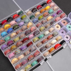 1mm 2M/롤 폴리에스터 다채로운 실 로프 코드 팔찌 땋은 끈 와이어 DIY 공예품 쥬얼리 제작 액세서리