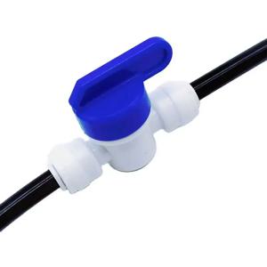 1개 1/4인치(6.35MM) 고속 연결 직선형 볼 밸브 정수기용 물 제어 밸브 미스팅 시스템용