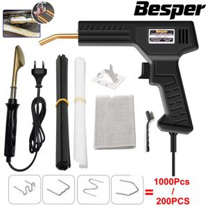50W 플라스틱 용접기 1000-200PCS 핫 스테이플러 플라스틱 수리 키트, 자동차 범퍼 균열 수리용 플라스틱 범퍼 납땜기 2-in-1