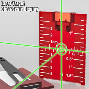 레이저 레벨 타겟 보드 레드/그린 라인 빔 거리 플레이트 인치/센티미터 레벨링 보드 도구 벽 및 바닥에 걸 수 있음