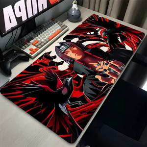 마우스 패드 게이머 대형 XXL Uchiha Itachi Madara N-Naruto Uzumaki 컴퓨터 키보드 데스크 매트 PC 게임 액세서리 블랙 마우스 패드