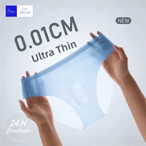 1/3pcs 섹시한 남성용 쿨 터치 울트라 씬 브리프 - 0.01CM 아이스 실크 통기성 땀 흡수 24H 신선하고 편안한 핏 남성 속옷
