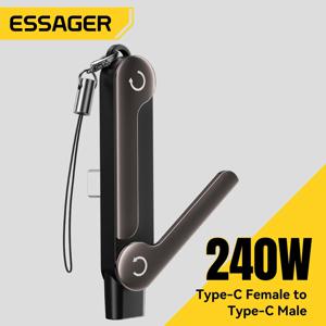 에사저 240W USB C OTG 어댑터 (스탠드 포함) 90도 각도형 C타입 암-아이패드 수 컨버터 (아이폰 17/16 맥북 샤오미 삼성 호환)