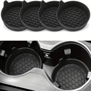 2pcs 블랙 자동차 자동차 컵 홀더 안티 슬립 인서트 코스터 패드 인테리어 액세서리 유니버설은 대부분의 컵에 완벽하게 맞습니다.
