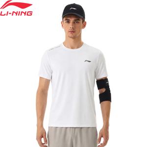 Li-Ning 남성용 트레이닝 티셔츠 LN DRY 81%폴리에스테르 19%엘라스테인 레귤러 핏 통기성 LiNing 반소매 티셔츠 ATSW195