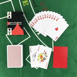 바카라 텍사스 홀덤 플라스틱 플레잉 카드 방수 프로스팅 포커 레드 및 블루 브릿지 게임 2.28*3.46 인치 Yernea