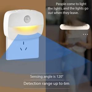 LED 야간 조명 EU 플러그인 스마트 모션 센서 조명 220V 벽등 가정용 복도 화장실 계단 주방 침실 야간 조명등