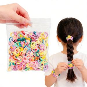 girls high elastic hair band does not hurt hair, cartoon animal flowers and fruit decorative hair band, decorative hair se ﻿