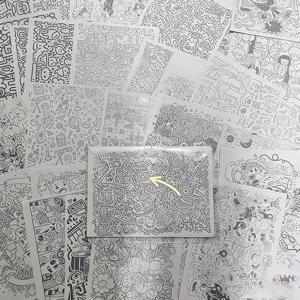 100개의 독특하고 귀여운 만화 동물 색칠 페이지 및 따라 그리기 시트 - 아이들의 펜 컨트롤 훈련 및 그림 연습용