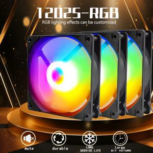 페스티벌 프로모션 120mm PC 팬 레인보우 RGB 고성능 저소음 게이밍 컴퓨터 케이스 팬 2026 신제품 쿨러