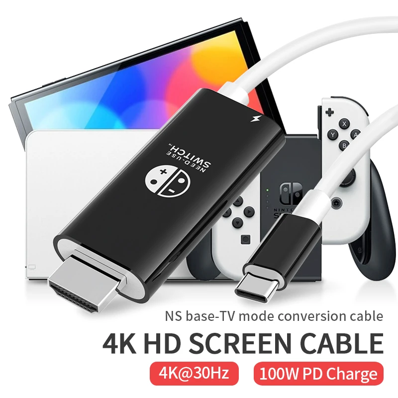 4K 60Hz USB-C-HDMI 케이블, 아이폰 스위치 스팀 데크 맥북 아이패드 삼성 샤오미 노트북용 타입-C HDTV 어댑터