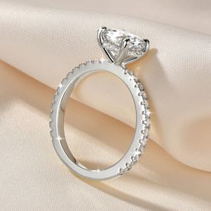 IOGOU 클래식 8mm 2.0CT D Moissanite 반지 14k 골드 충전 약혼 결혼 반지 여성용 손가락 쥬얼리 GRA 인증서 포함