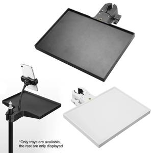 Miwayer 1Pc 조정 가능한 마이크 스탠드 트레이, 225×165mm 사운드 카드 플랫폼, O형 클램프는 13-47mm 튜브에 적합, 라이브 스트리밍용