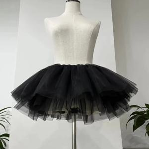 새로운 푹신한 로리타 언더스커트 4 레이어 화이트 블랙 투투 드레스 코스프레 의상 볼 가운 페티코트 여성